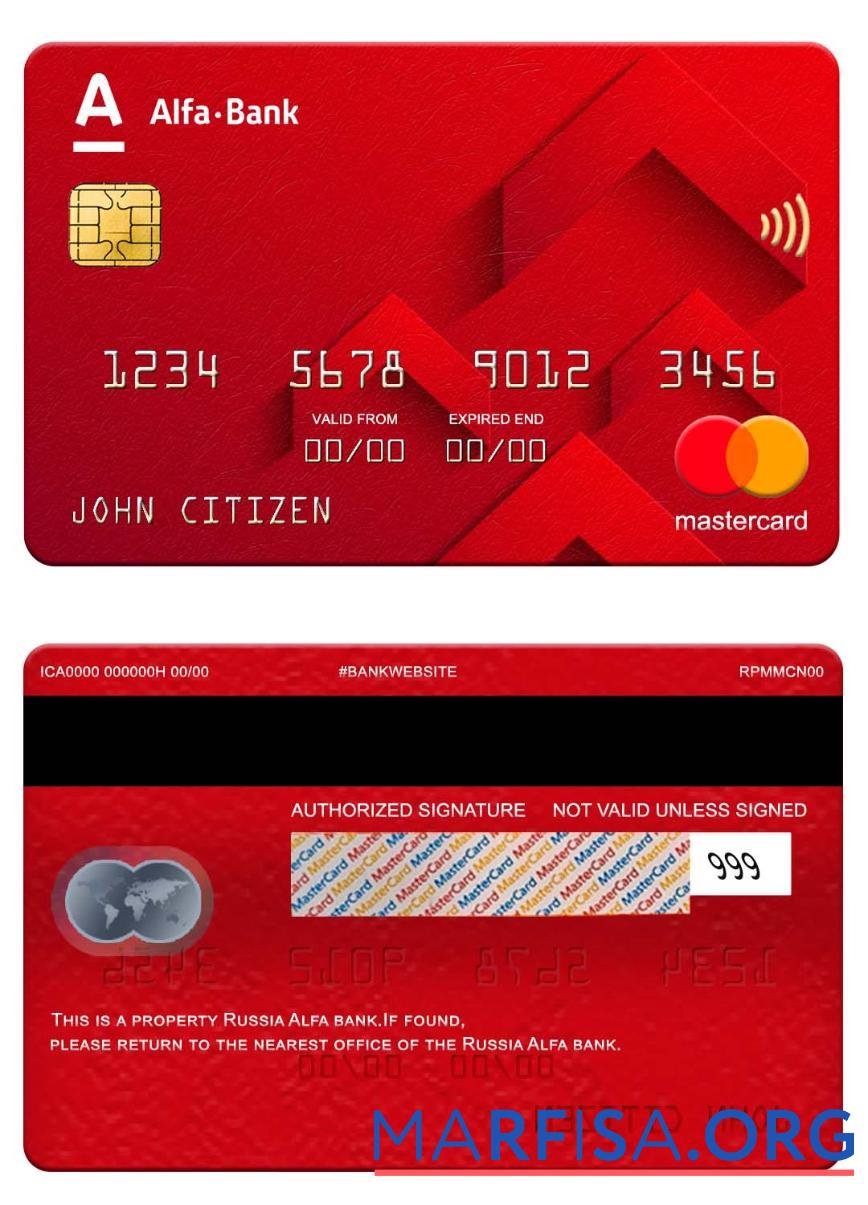 Downloadable Russia Alfa bank mastercard sample